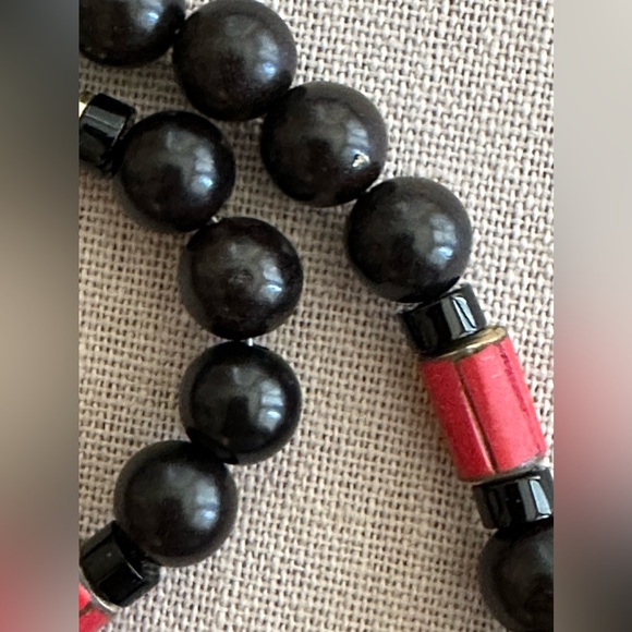 24 inch Tibetan Brass Inlaid bead necklace NWOT - Picture 11 of 13